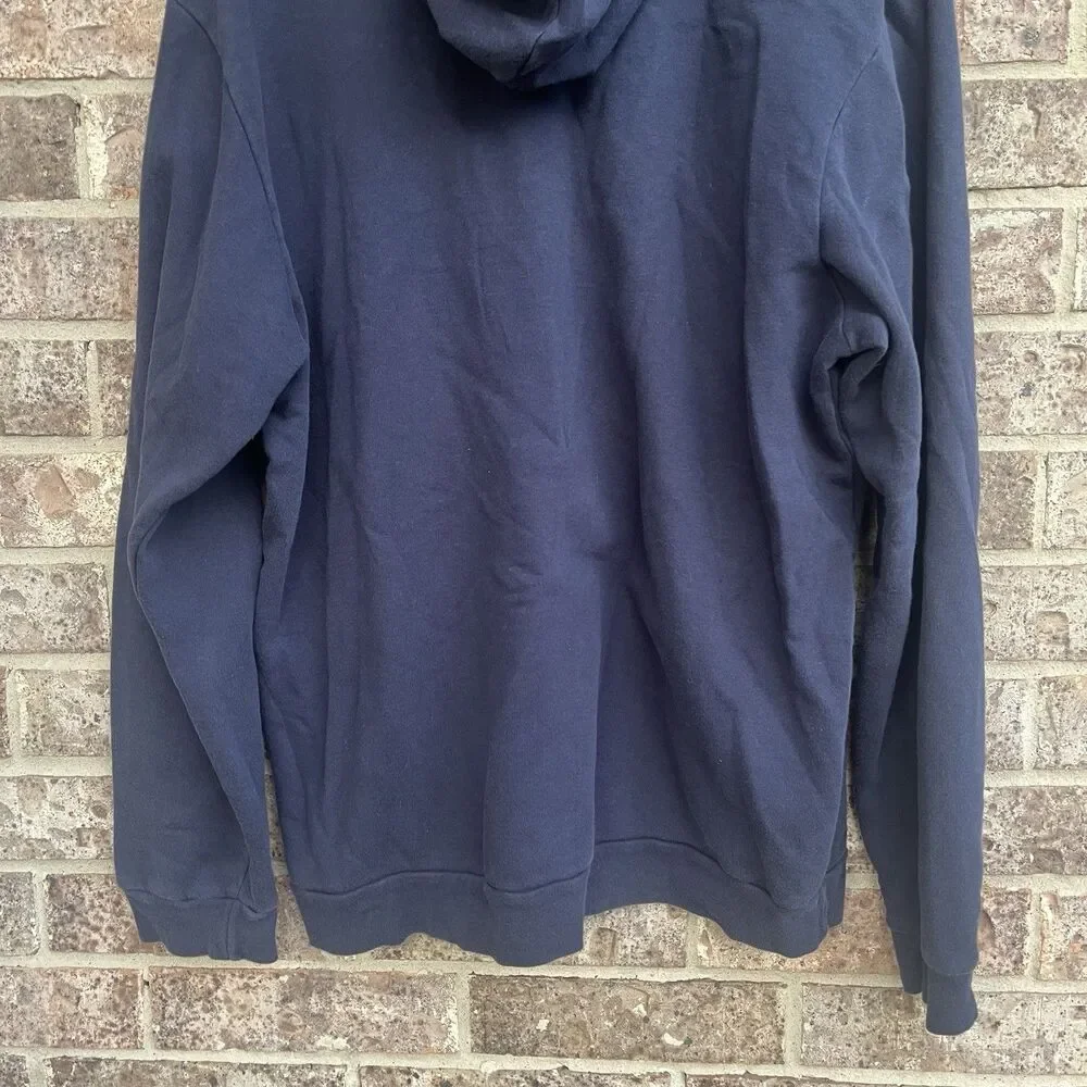 Adidas Mens Fleece Hoodie Navy Blue Extra Large Embroidered Performance Logo